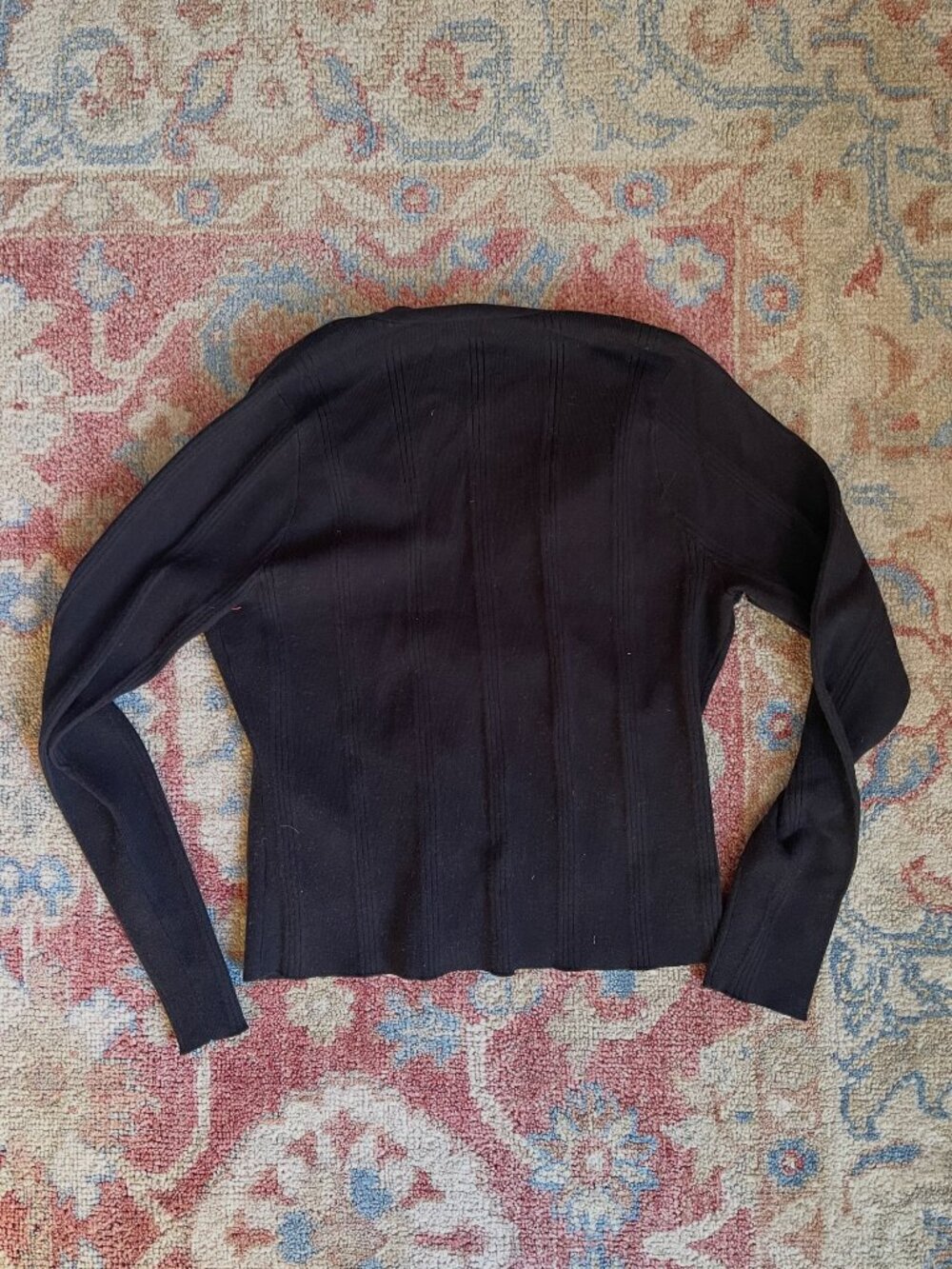 L’Agence Black V-Neck Button Front Sweater — Size L - Picture 4 of 5